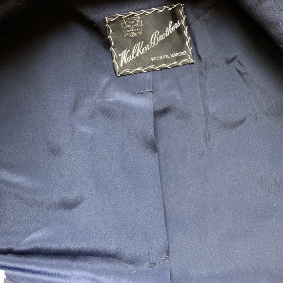 🧳VTG Forstmann suit jacket navy with pressed ribbon detail like new - Picture 10 of 13